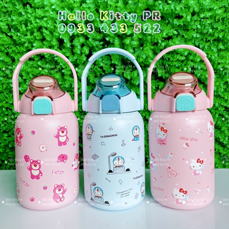 Bình giữ nhiệt inox 304 gấu dâu Lotso, HelloKitty, Doremon Doraemon, Melody
