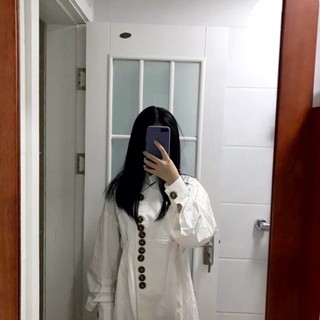 ORDER Váy sơ mi cúc lệch - 2 màu trắng đen