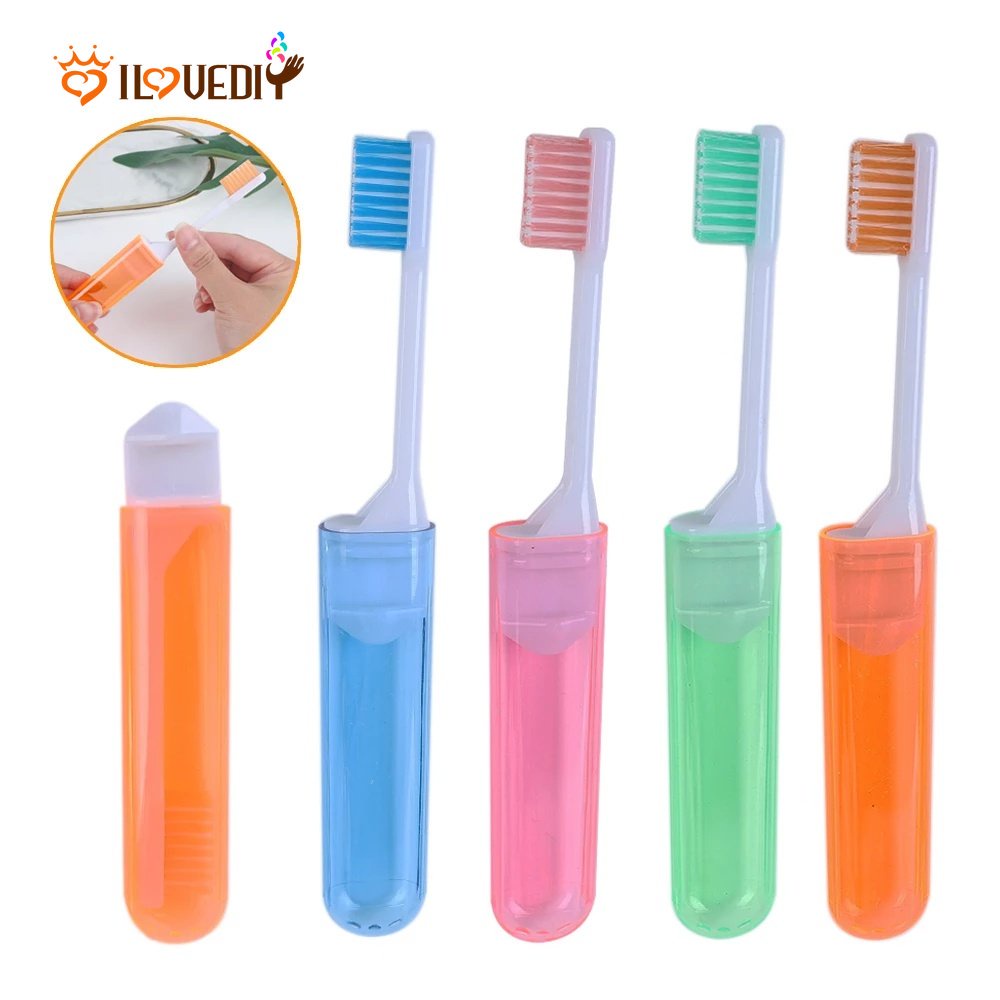 1 Bàn Chải Đánh Răng Lông Mềm Chống Bụi Có Thể Gấp Gọn Mang Đi Du Lịch Tiện Lợi