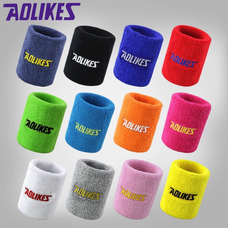 Chặn mồ hôi cổ Tay Aolikes chính hãng, Băng cổ tay chơi thể thao cầu lông, tennis