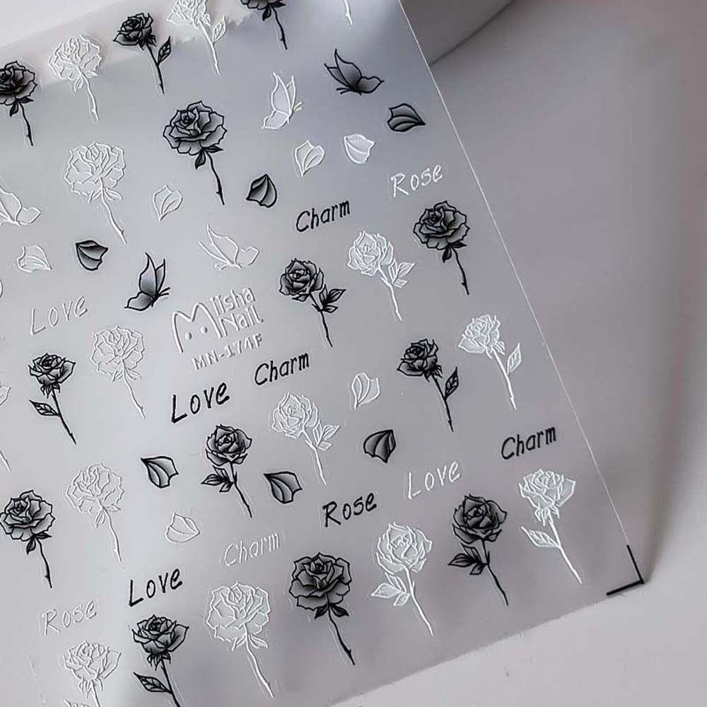 Miếng Dán Trang Trí Móng Tay Họa Tiết Hoa 3D Xinh Xắn