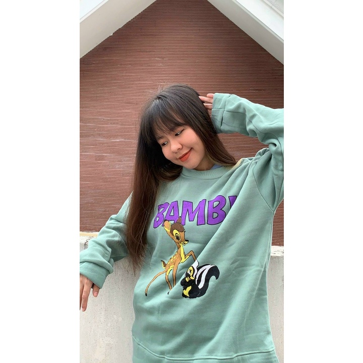 [Mẫu mới 2023] Áo Sweater Unisex Form Rộng Couple Bambi Phong Cách Cá Tính, chất vải mềm mịn cực đẹp