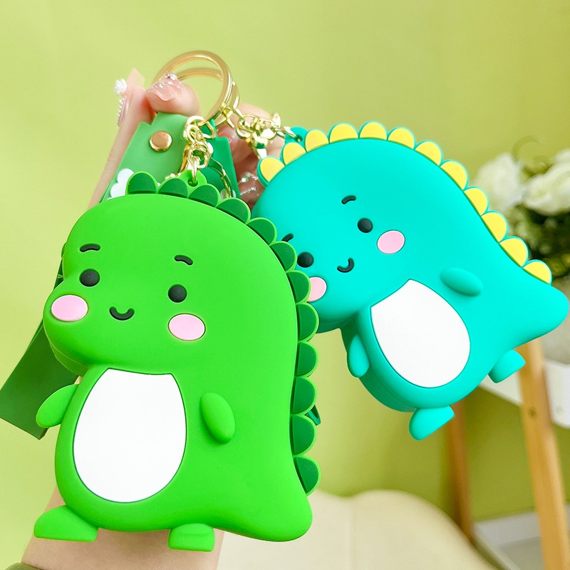 Móc Khóa Đựng Tiền Xu Bằng Silicon Hình Khủng Long Dễ Thương