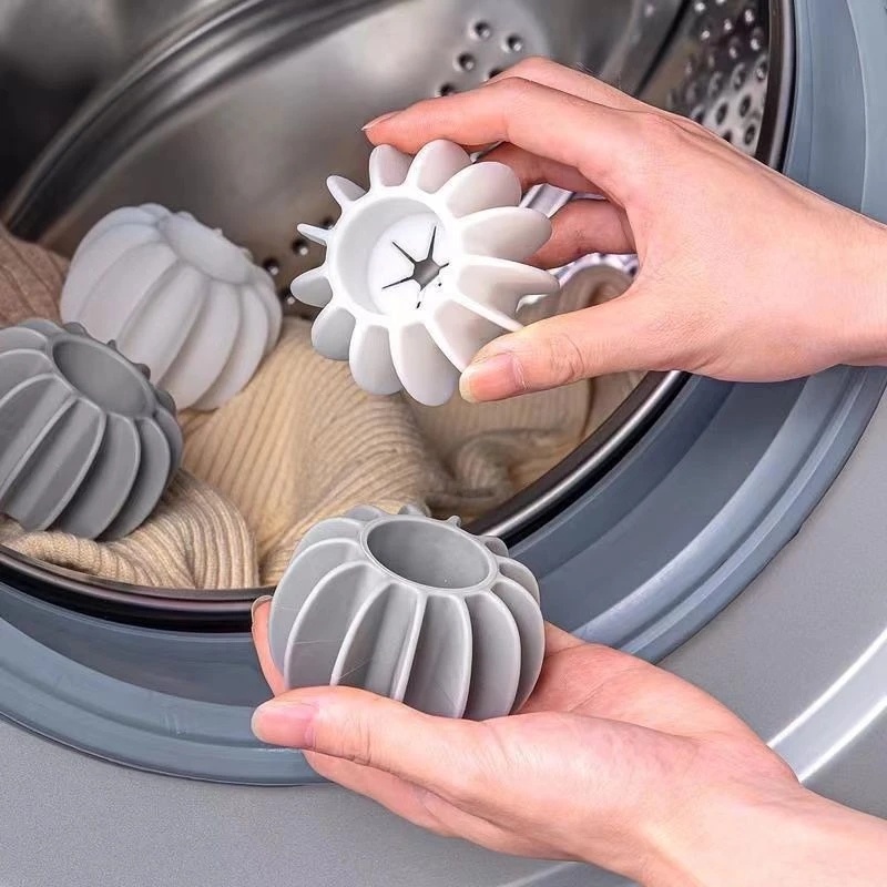 Bóng giặt silicon mềm chống rối làm thẳng quần áo tiện dụng 【BỐNG KHẾ SILICON】