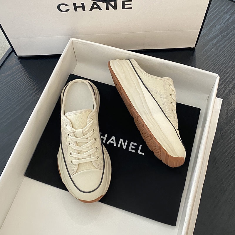 Dép Bít Mũi Vải Canvas Đế Dày Tăng Chiều Cao Thời Trang Mùa Hè Hàng Mới 2023 SH3782