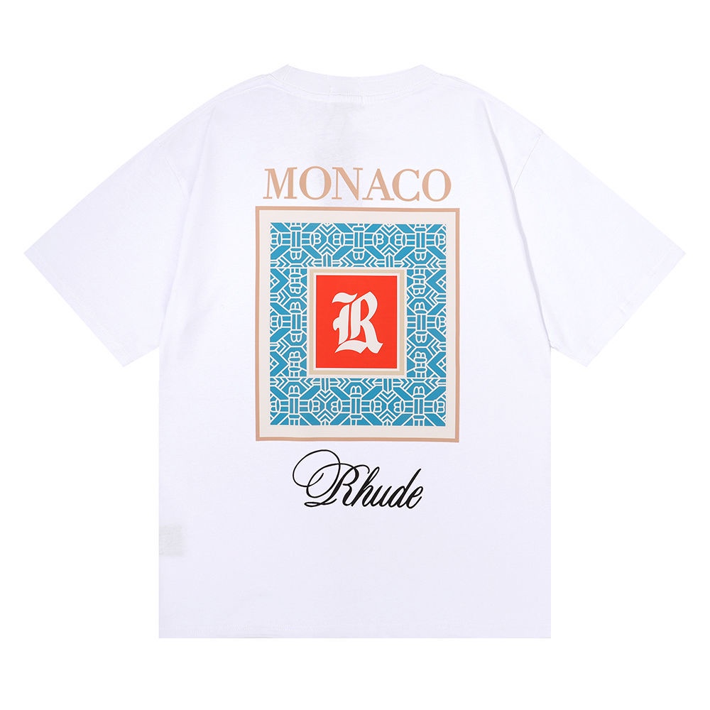 Áo Thun cotton Ngắn Tay In Hình RHUDE Moroccan Marlboro Cá Tính Cho Nam Và Nữ