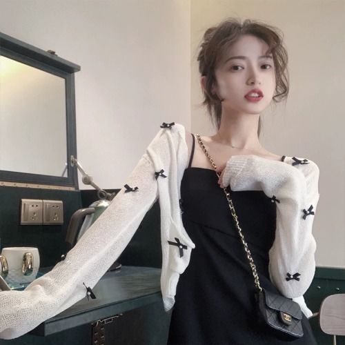 Jiashucheng Áo Khoác Cardigan Dệt Kim Lụa Lạnh Mỏng Chống Nắng Phong Cách Mới Phù Hợp Với Mùa Xuân Và Mùa Hè Dành Cho Bạn Nữ