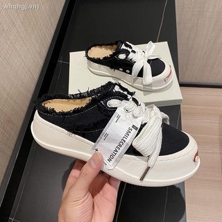 Giày lười vải canvas đế dày thời trang cho nữ