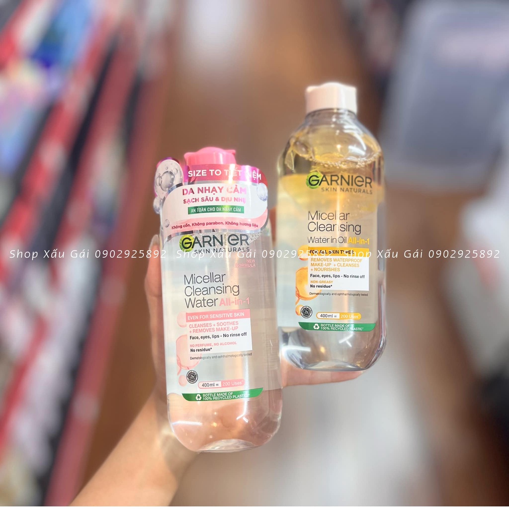 Nước Tẩy Trang làm Sạch Sâu Garnier Micellar Cleansing Water / 125ml - 400ml