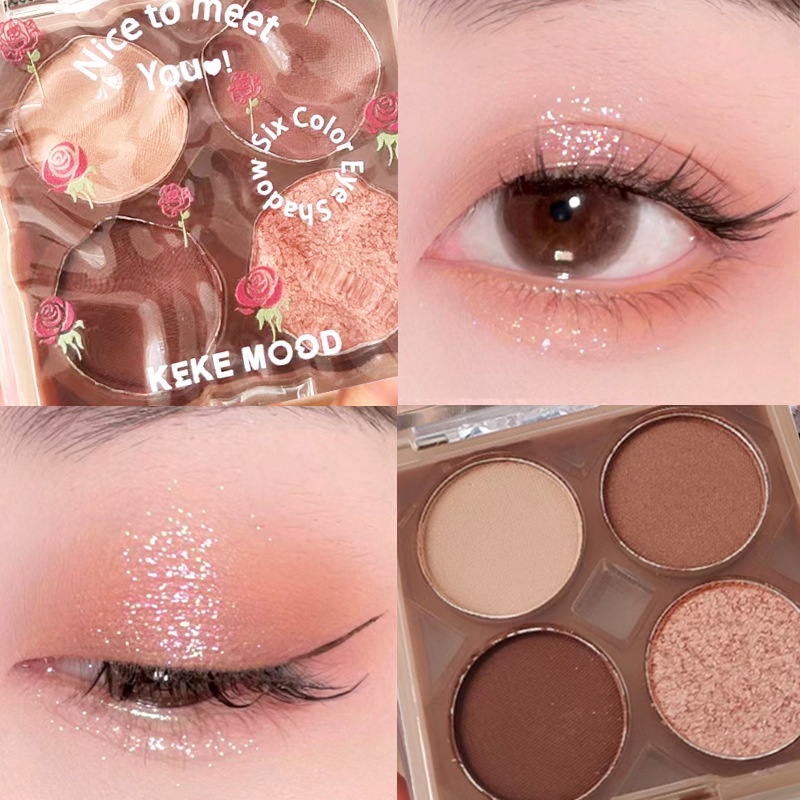 Phấn Mắt KeKeMood Music Flower Bốn Màu Ngọc Trai Tông Đất Tinh Tế