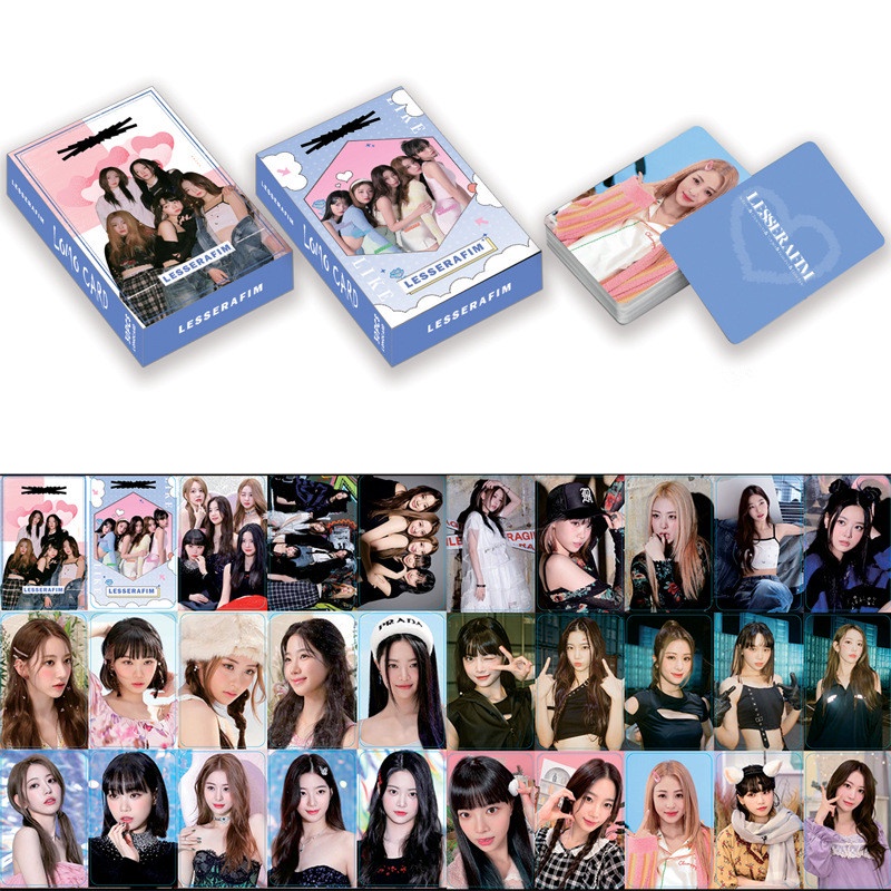 Hộp 30 Tấm Ảnh Lomo Card Bài Hát Mới Của SAKURA CHAERWON YUNJIN KAZUHA Euchae