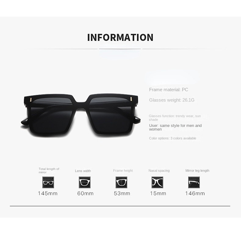 Kính Mát Chống Tia UV Gọng Lớn Thời Trang Mới Cho Nữ Kính Râm Lái Xe Du Lịch / Đi Biển Cá Tính Cho Nam Và Nữ