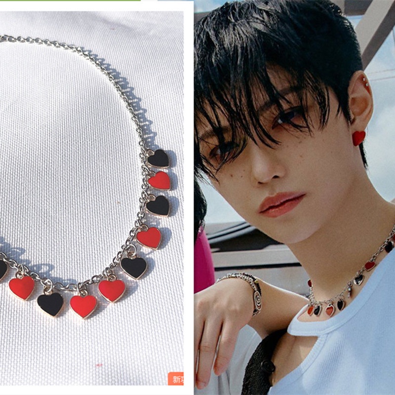 Bộ Vòng cổ + Bông Tai Thời Trang Hình Nhóm Nhạc Kpop Stray Kids