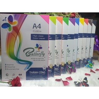 Giấy a4 dày dạ quang 180gsm - 1 xấp
