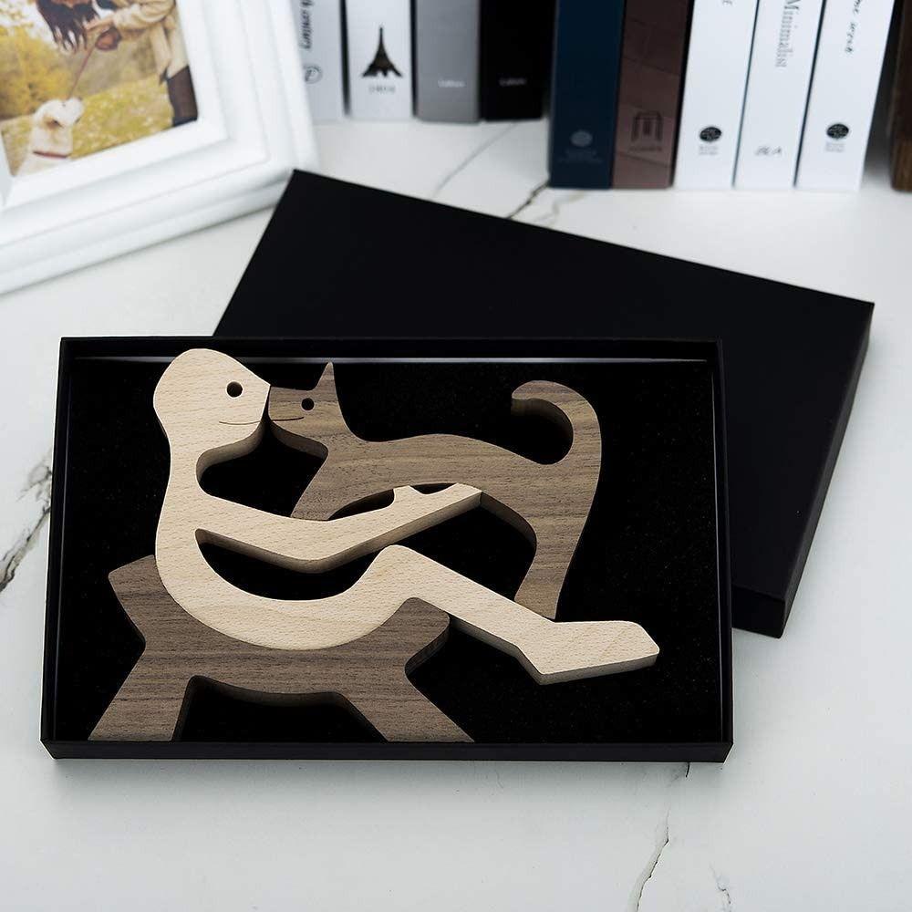 DARNELL Mô Hình Cún Con Bằng Gỗ Dễ Thương Siêu Bền Độc Đáo Dùng Làm Quà Tặng