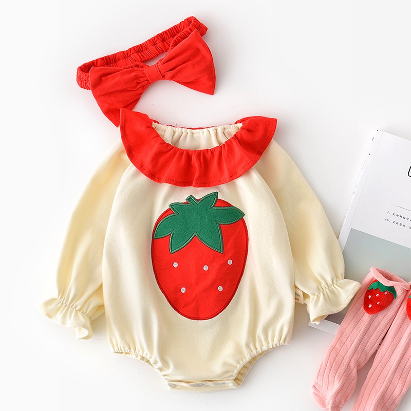 Bộ Áo Liền Quần Phối Ren In Hoạt Hình Dễ Thương Cho Bé