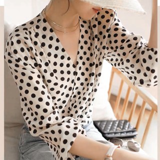 Áo sơ mi chấm bi sang chảnh 2284