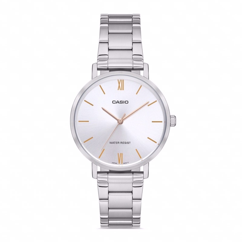 Đồng Hồ Nữ Casio LTP-VT01D-7BUDF 🌟 ғʀᴇᴇ sʜɪᴘ 🌟 Dây Kim Loại - Nền Trắng - Vạch Mạ Vàng 🔥 Cam Kết Hàng Chính Hãng 🔥