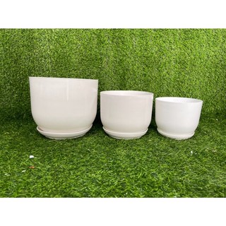Chậu nhựa tròn giả sứ