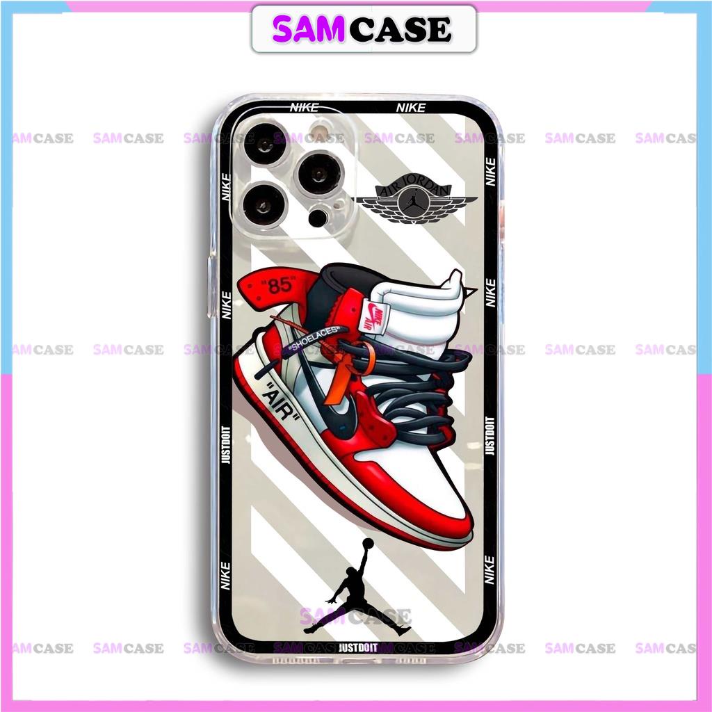 Ốp lưng nike cạnh vuông chống sốc silicon trong suốt bảo vệ camera cho iphone ip 6/6s/7/8/X/XS/11/12/13/14 Pro Plus Max