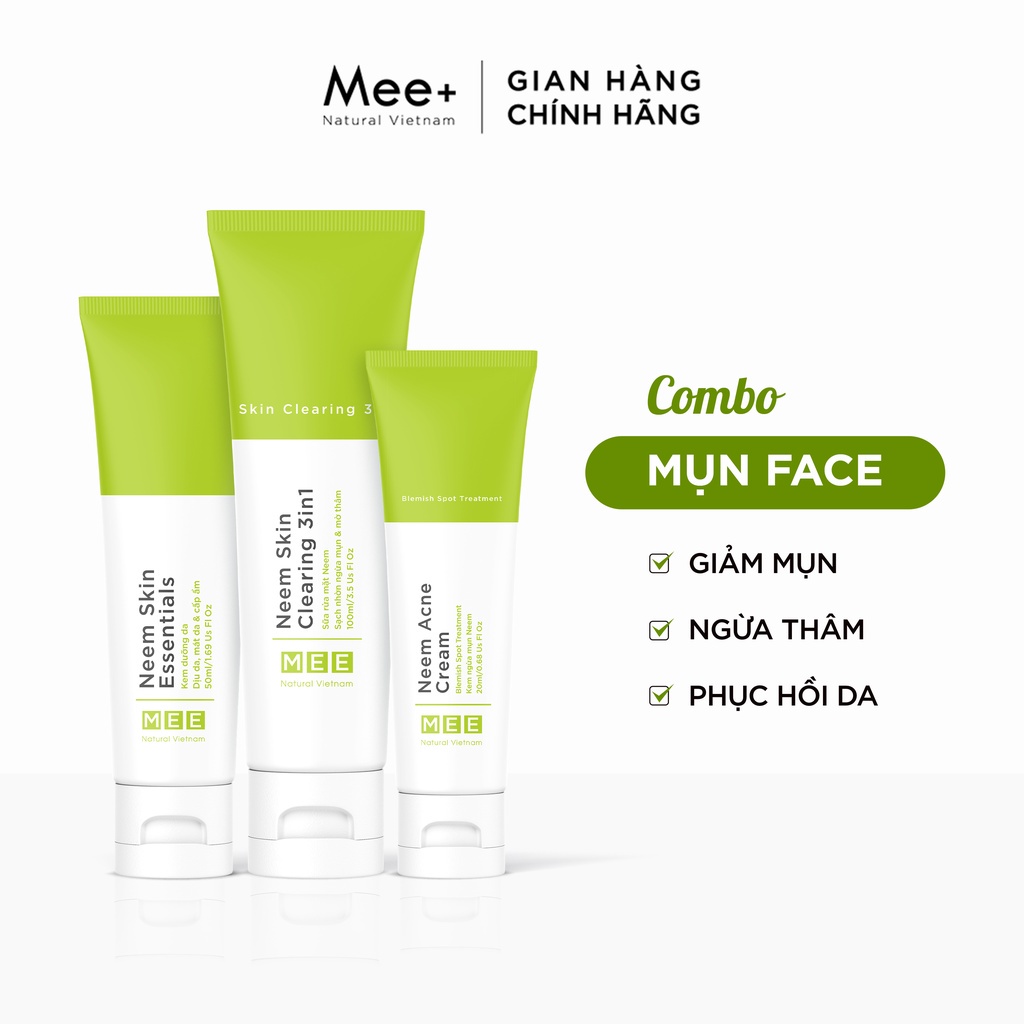 Bộ sản phẩm giảm mụn ngừa thâm siêu hiệu quả sau 1 đêm MEE NATURAL - Mất Seal Hộp Giấy