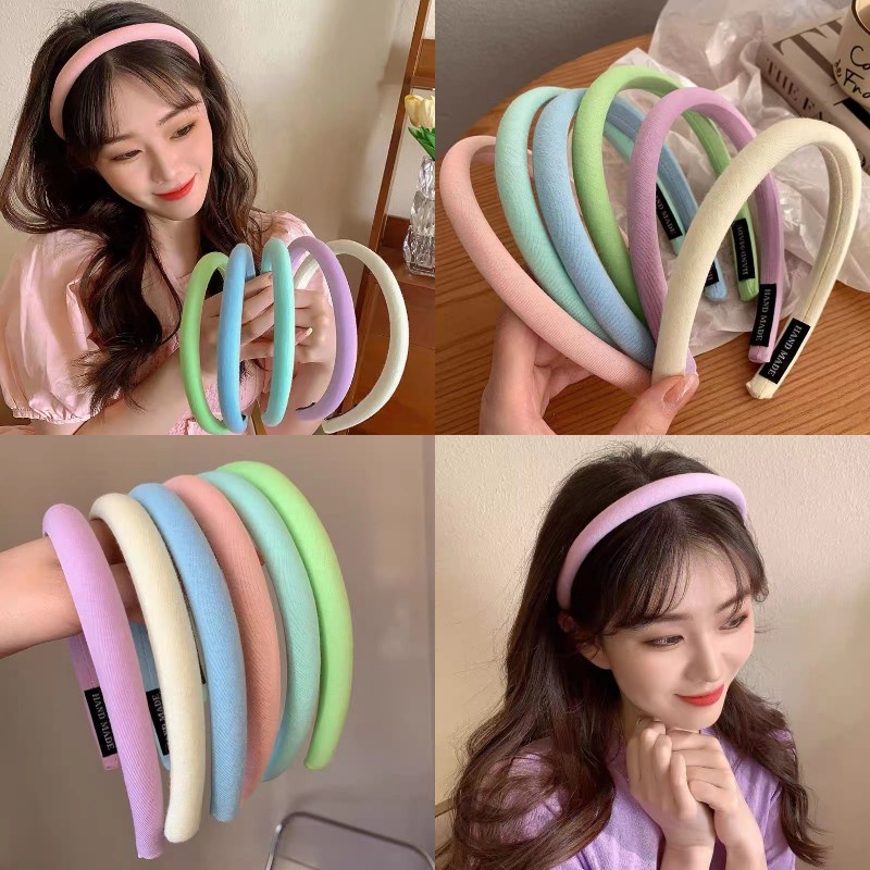 Băng Đô Bản Rộng Màu Kẹo Ngọt Ngào Phong Cách Hàn Quốc Cho Nữ