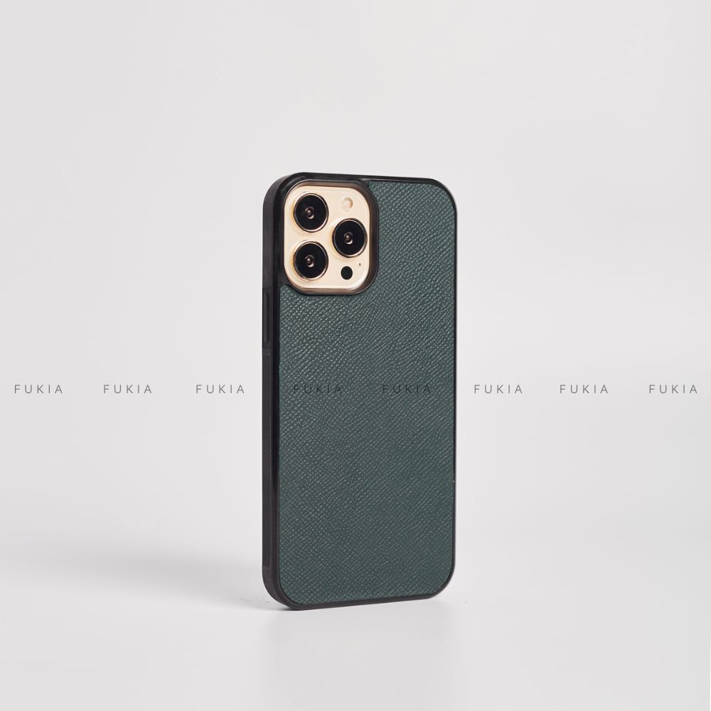 Ốp da thủ công viền đen Epsom Màu 1-6 cho IPhone 14/14Plus/14Pro/14Promax/13/13Pro/13Promax/12/12Pro/12Promax ODTC105