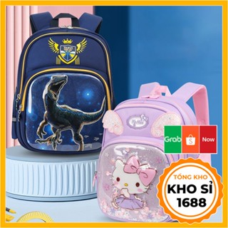 Balo đi học cho bé trai bé gái tiểu học cặp sách 3D in hình khủng long, hello kitty cho bé chất liệu cao cấp E1334