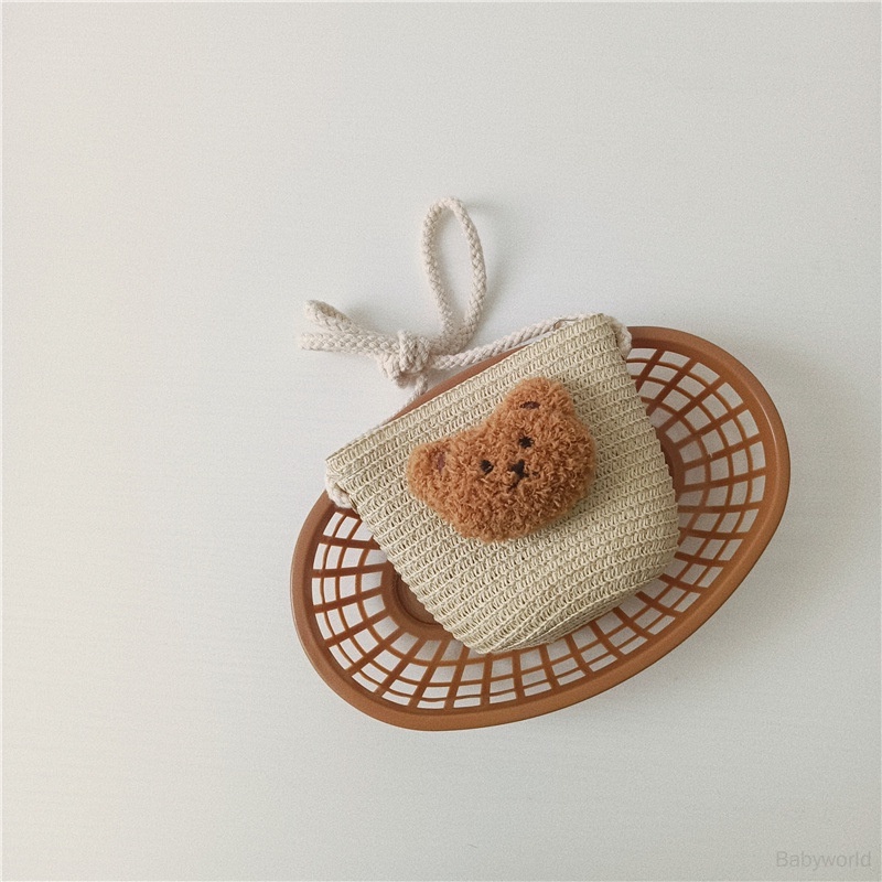 Túi cói Mini Hình Gấu Dễ Thương Cho Bé Gái