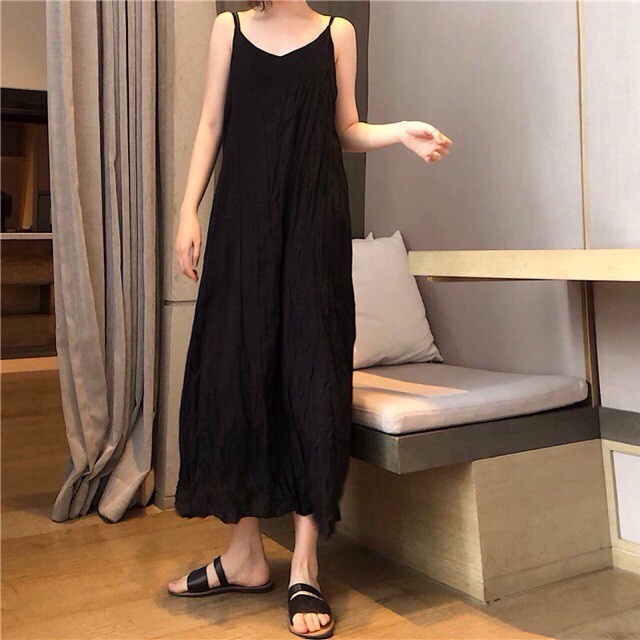ORDER Váy hai dây dáng dài chất nhún