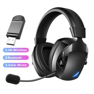  Tai nghe Bluetooth không dây 2.4Ghz Tai nghe game thủ PC có dây 3,5 mm cho PS5 PS4 có Mic Tai nghe vòm qua tai cho điện thoại Laptop PS4   5 