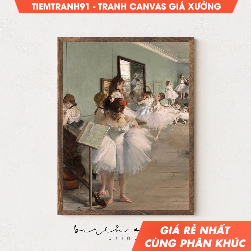 Tranh treo tường Vintage Ballerina Painting Ballet Dance Studio Art #72, tặng kèm đinh treo, nhận in theo yêu cầu.