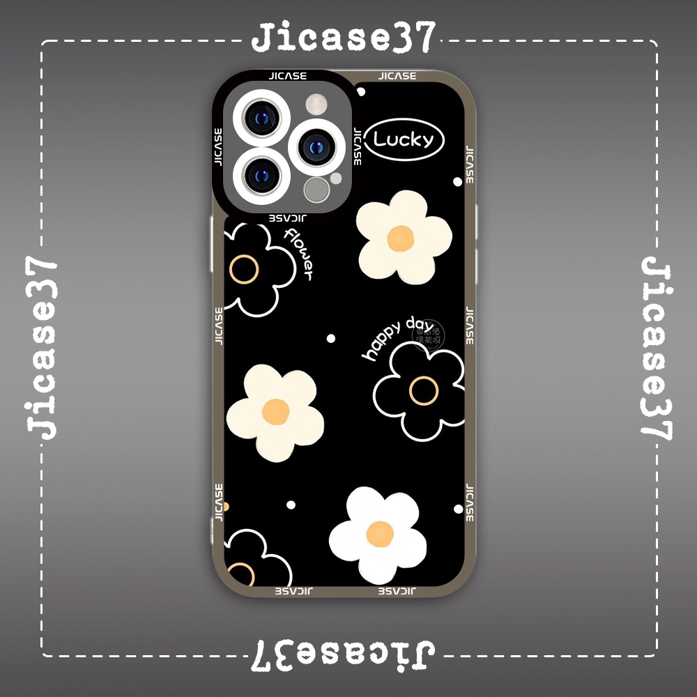 Ốp lưng iphone cạnh vuông Jicase JMcase Hoa Cúc Daisy Flower Happy Day Cổ Điển x/xs/11/12/pro/max/plus/promax