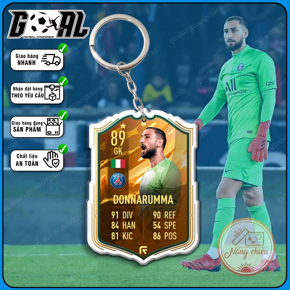 Thẻ icon bóng đá gaming - Móc khóa in hình Gianluigi Donnarumma - CLB PSG [7137-7148]
