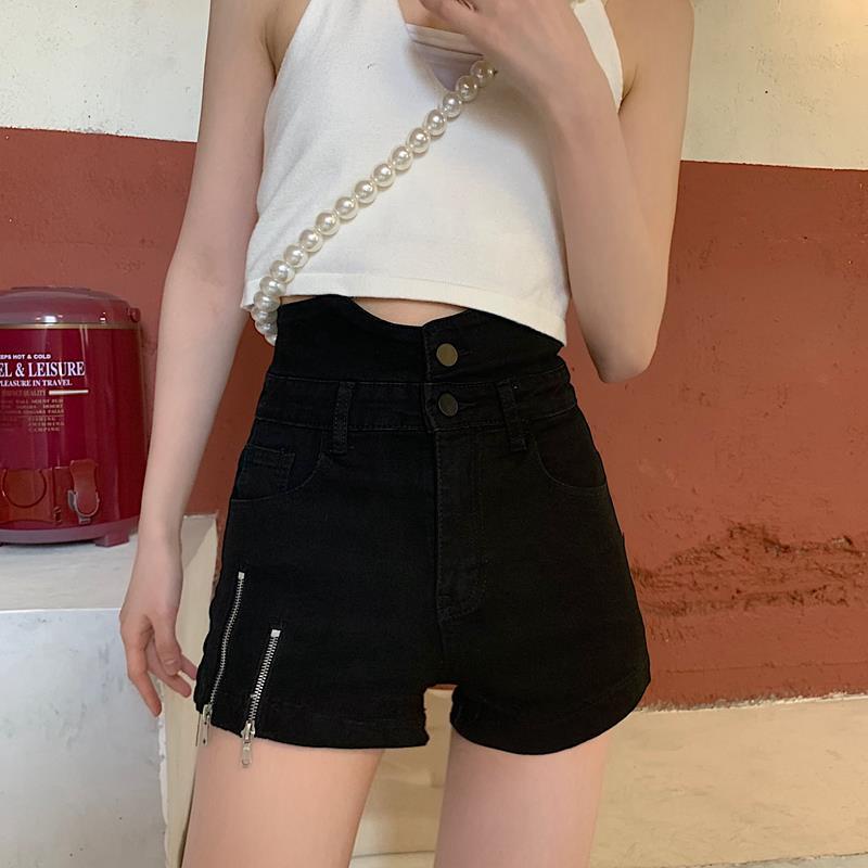 COZOK Quần Short denim Lưng Cao Form Ôm Kiểu Dáng Đơn Giản Hợp Thời Trang