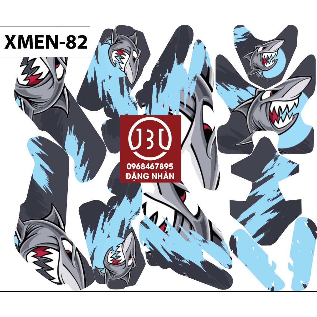 TEM TRÙM XE ĐIỆN XMEN - 82 tem trùm 3 lớp CÁ MẬP MỚI