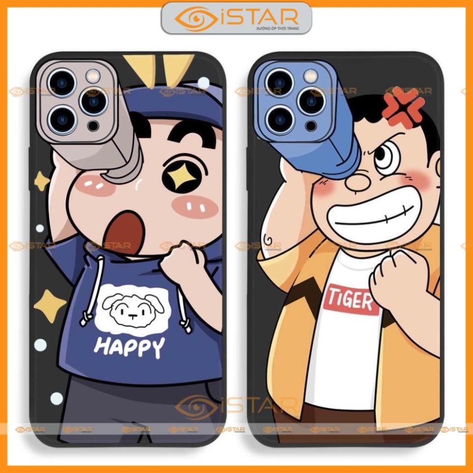 Ốp lưng điện thoại iPhone cạnh viền vuông silicon dẻo shin chan cậu bé bút chì ip 6/6s/7/8/X/XS/11/12/13/14 Pro Plus Max