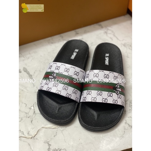 DÉP QUAI NGANG NAM NỮ UNISEX ĐEN TRẮNG SMANO BOY HOẢ TỐC