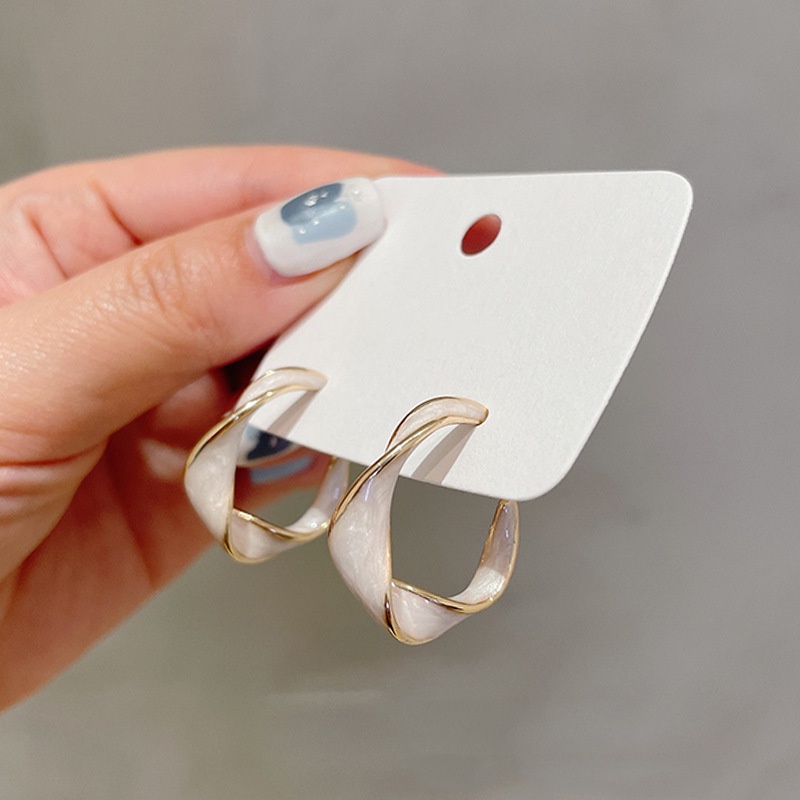 Bông Tai Mạ Bạc 925 Hình Tròn Đơn Giản Phong Cách Retro Hàn Quốc 2023