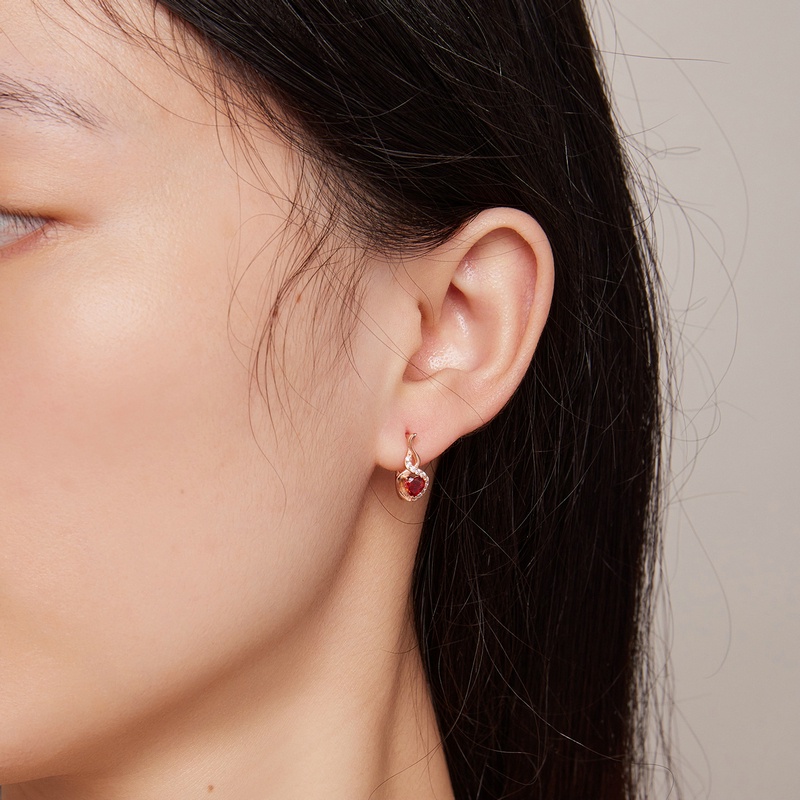 BAMOER Bông Tai Bạc 925 ĐíNh Đá Zircon HìNh Tim ThờI Trang BSE815