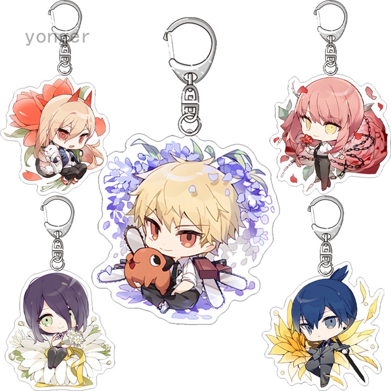 Móc Khóa Acrylic 6cm Hình Nhân Vật Anime Chainsaw Man Pochita Power Makima Angel Hayakawa Aki