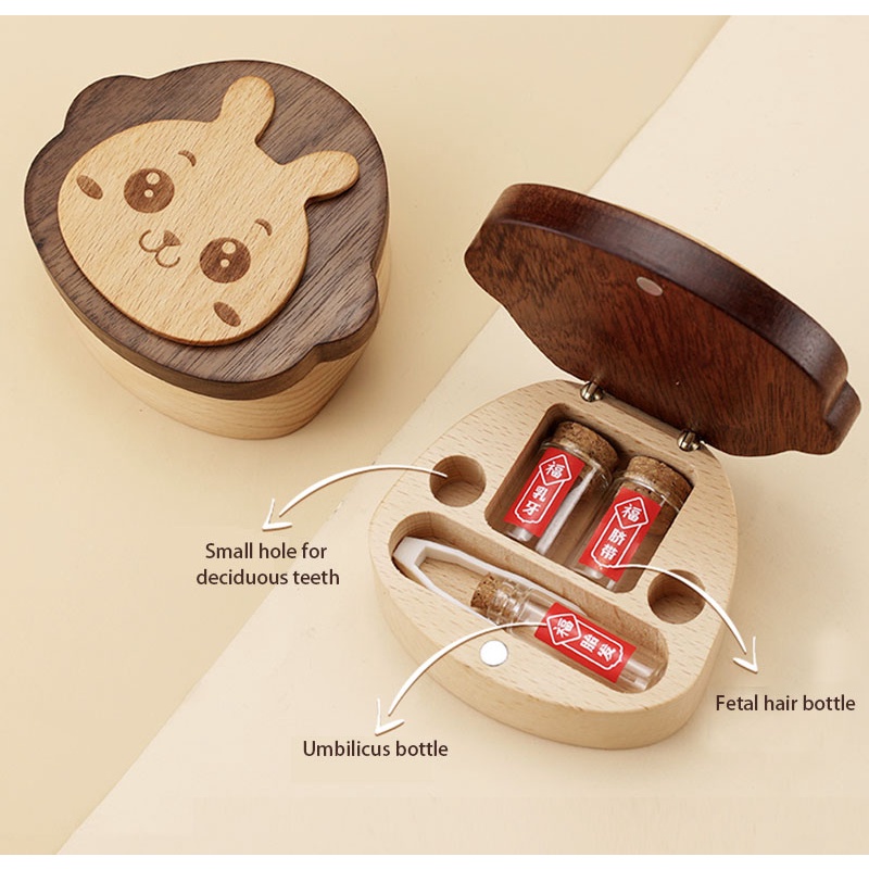 Lanugo Hộp Đựng Dây Rốn Sưu Tầm Nút Bụng Hình Hổ Hoàng Đạo Quà Tặng Năm Mới Sinh