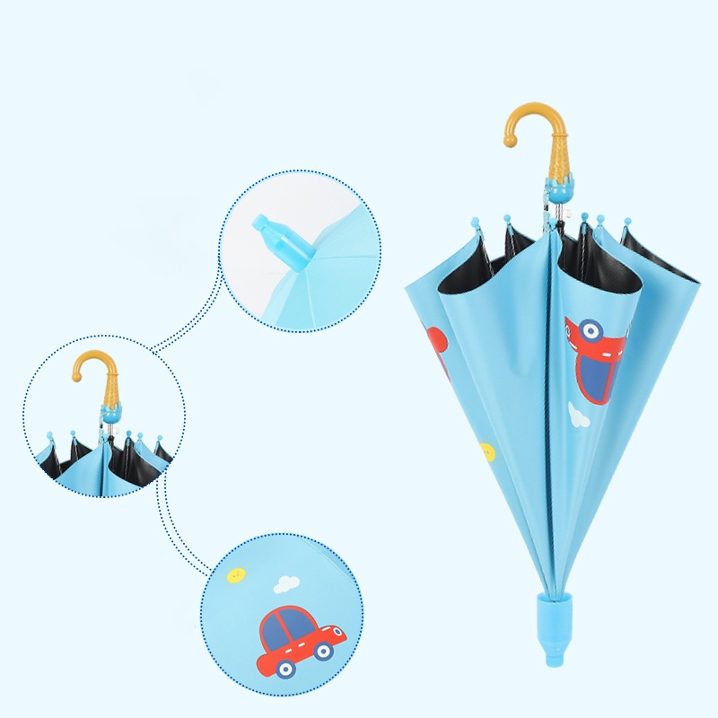 Dù vinyl Tự Động Tay Cầm Dài Họa Tiết Hoạt Hình Dành Cho Trẻ Em