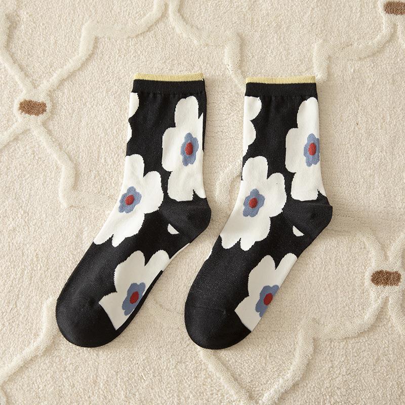 Vớ Da Cotton Mỏng Thêu Hoa Phong Cách Nhật Bản Thời Trang Xuân Hè Cho Nữ