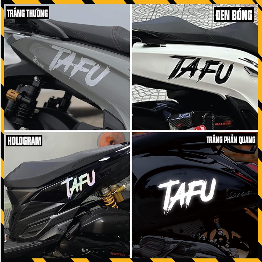 Tem Dán Xe Máy TAFU Phản Quang | DVT-TAFU | Team Decal Sticker Hình Dán Hologram 7 Màu Chống Nước