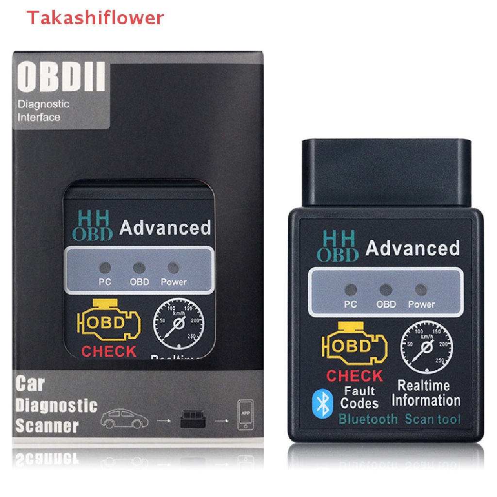 (Takashiflower) Thiết Bị Quét Chẩn Đoán Lỗi Ô Tô HH OBD V2.1 Epistar Bluetooth ELM327 OBD2 Không Dây Cho Các Mẫu Xe Hơi