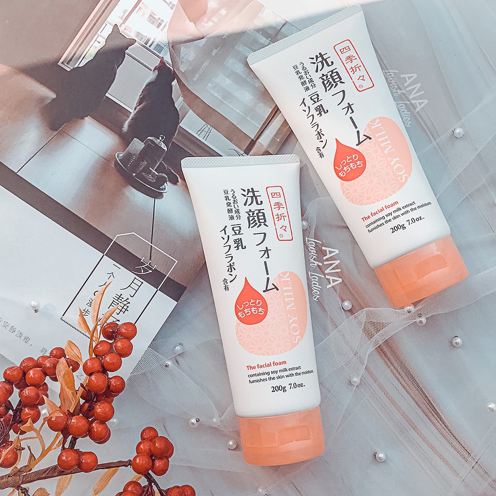 Sữa Rửa Mặt Chiết Xuất Đậu Nành Kumano Soy Milk The Facial Foam 200g