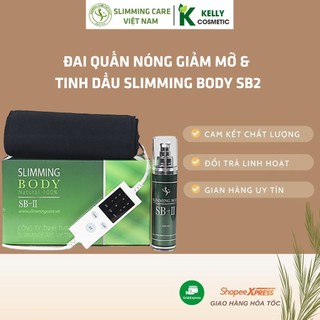 Slimming body sb2 đai quấn nóng giảm mỡ bụng full bộ kèm tinh dầu giảm mỡ bụng đùi đánh bay mỡ thừa,hàng chính hãng