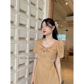 ĐẦM MIDI ĐUÔI CÁ PHỐI NƠ REN
