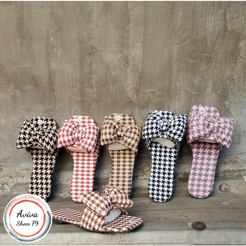 Dép Bản Nơ Phồng CARO SIÊU HÓT 2022 dạo phố đi biển cực xinh.